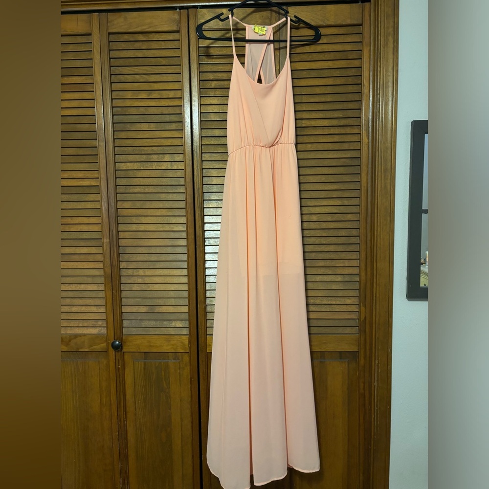 Gianni Bini Orange Cream Maxi Sheer Dress
